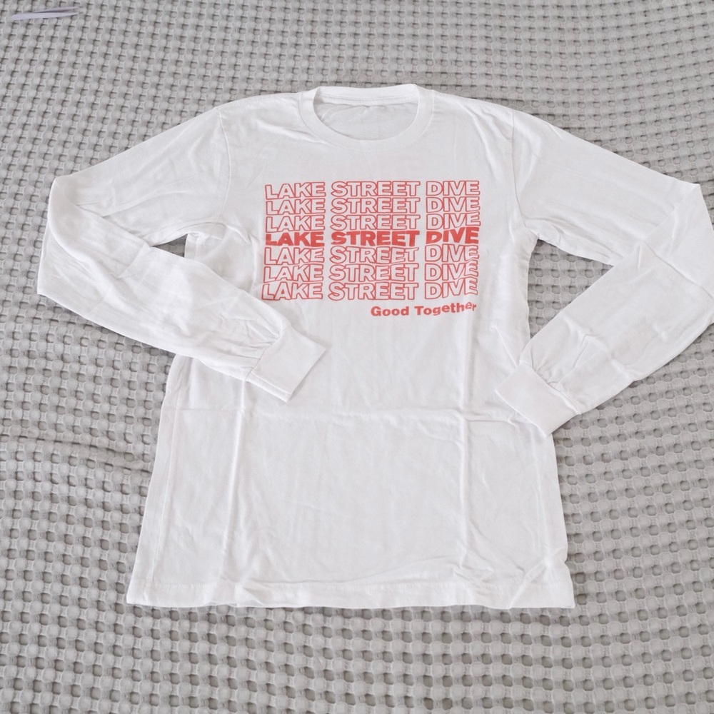 Lake Street Dive Good Together White Long Sleeve Tee - size extra small XS